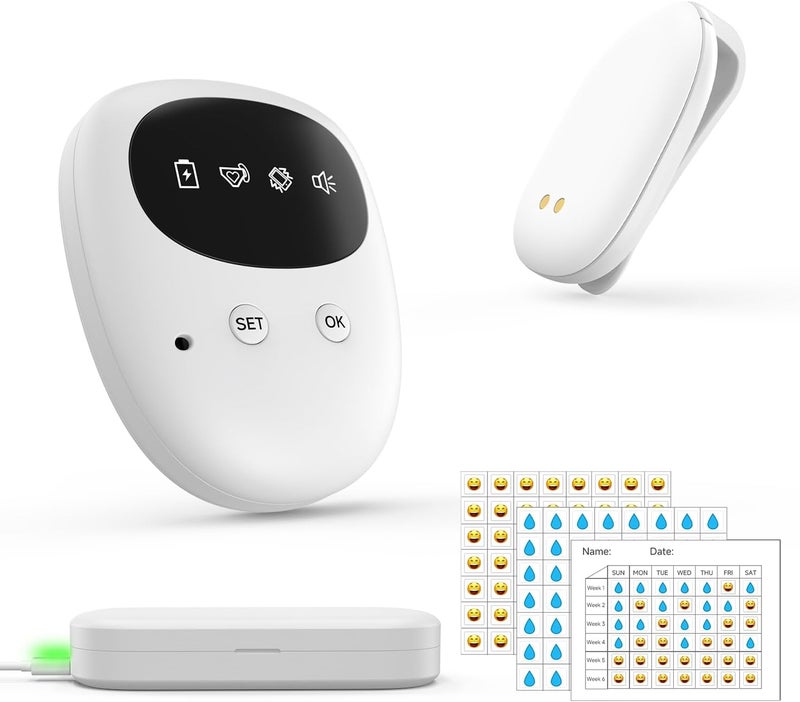 PHENOHERE US-Patented Wireless Bedwetting Alarm for Boys and Girls,High Sensitivity Sensor for Deep Sleepers, USB-C Rechargeable, 3 Modes (Vibration/Sound/Combo), Split Sensor (787in), Portable Case, 20-Day Use - Image 1
